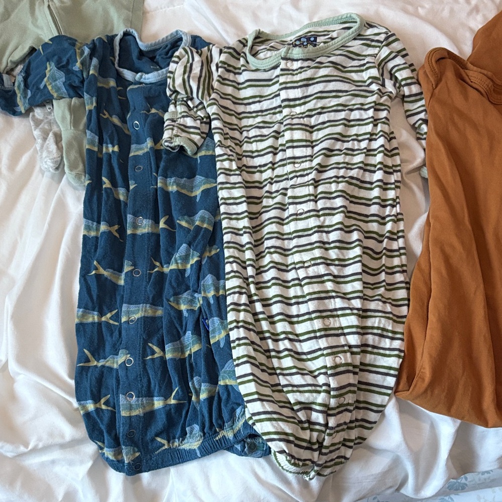 Kickee pants White Striped Kids Romper